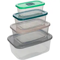 5five Simply Smart Set van 4 Luchtdichte Bewaarbakjes Rechthoekig - Kliksluiting