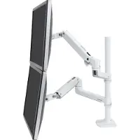 Ergotron LX Dual Arm Stacking Tall Desk Mount Tafelbeugel voor monitor Aantal monteerbare displays: 2 Display(s) 38,1 cm (15) - 101,6 cm (40) Wit In hoogte