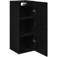 vidaXL Wandkast, zwart, eikenlook, 34,5 x 34 x 90 cm