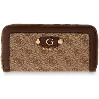 GUESS portemonnee Lindsey SLG Zip Around Wallet Latte Logo bruine