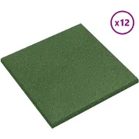 vidaXL Valbescherming Tegels 12 st Groen 50 x 50 cm Rubber