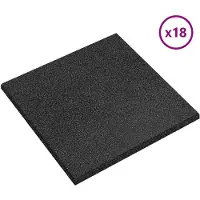 vidaXL Valbescherming Tegels 18 st Zwart 50 x 50 cm Rubber