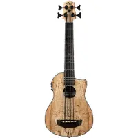 Kala U-Bass Spalted Maple Fretted bas ukelele met gigbag