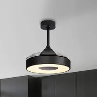 Mantra-Iluminacion Coin Mini LED plafondventilator zwart DC stil CCT - Mantra , Coin Mini, dimbare, Zwart, Woonkamer, Kunststof, Modern