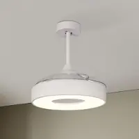 Mantra-Iluminacion Coin Mini LED plafondventilator wit DC stil Ø91 cm - Mantra , Coin Mini, dimbare, Wit, Woonkamer, Kunststof, Modern
