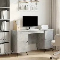 Prolenta Maison Exclusive - Bureau in betonkleur, 142,5 x 50 x 75 cm, gemaakt van houtvezel