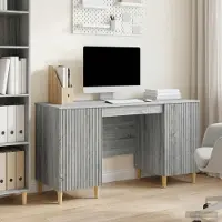 Prolenta Maison Exclusive - Bureau, grijze Sonoma afwerking, 142,5 x 50 x 75 cm, materiaal: houtvezel