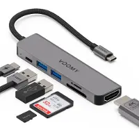 Voomy Connect H6 - 6 in 1 Hub - 4K HMDI - 100W USB-C