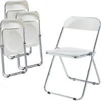 En.casa Klapstoelen 'Pornainen', set van 4, stalen frame, wit