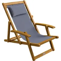 Casaria Ligstoel Acaciahout – Opvouwbaar tot 160kg – Antraciet