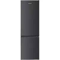 Heinner HC-HM262DGE++ Koel-vriescombinatie, 262 liter, met thermostaat, LED-verlichting, anti-vingerafdruk coating, antracietgrijs