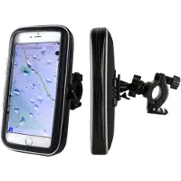 Stuf 238956 Telefoonhouder fiets + beschermende tas - Spatwaterdichte met 360 graden rotatie - Zwart