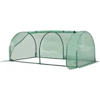 Outsunny -Kunststoff, Stahl-Grün-200L x 100B x 80H cm-Gewächshaus