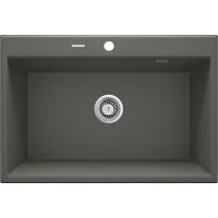 Deante - Zlewozmywak (gootsteen) ERIDAN, graniet, 1 kom, 70x52 cm, antraciet metallic