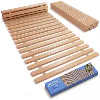 Coemo oprolbare lattenbodem 80 x 200 cm - van beukenhout – extra stevig – 21 latten, hoog draagvermogen – belastbaar tot 350 kg – geen montage nodig