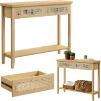 Vasagle Consoletafel met 2 lades boho-stijl