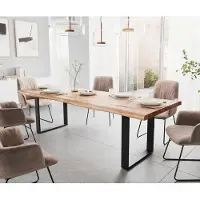 DELIFE Eettafel Classic-Edge 260x100 acacia natuur frame hoekig metaal zwart