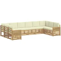 Syfax Buiten bankenset 10 pcs Wit en crèmekleurig 363 x 191,5 x 73 cm