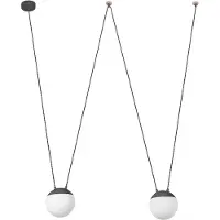 Faro 28210-2L, grijs, polycarbonaat (PC), hout, IP20, klasse I, 2 lampen, fitting E27