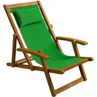 Casaria Ligstoel Groen Acaciahout 94x60x94cm