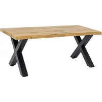 Riess Industriële salontafel WILD 90cm bruin wild eiken look zwart metalen boomrand - 45081