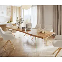 DELIFE Eettafel Edge 280x100 XL acacia natuur glas Live-Edge