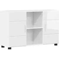 vidaXL Dressoir FLORIN 88,5 x 30,5 x 55,5 cm Hoogglans wit