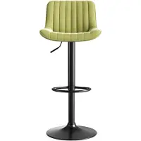OKWISH Barkruk - Set Van 4 Hoogteverstelbare En Draaibare Barstoelen Met Rugleuning - Voor Eethoek Of Bar - Fluweel - Groen