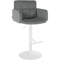 CLP Barkruk Los Angeles fluwelen bekleding, in hoogte verstelbaar, draaibaar, tot 150 kg wit/grijs
