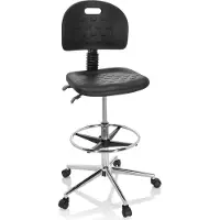 Hjh OFFICE TOP WORK 23 I - Werkstoel / werkkruk/ verhoogde bureaustoel Zwart