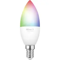 Trust E14 LED RGBCW KANDEL WI-FI Slimme WiFi LED-lamp, wit en gekleurd, E14 fitting, kan worden bediend vanaf je smartphone/tablet