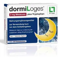 Dr. Loges + Co. GmbH Dormiloges 3 mg Melatonine plus Tryptofaan, filmtabletten. 60 stuks