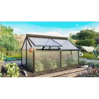 Vitavia Vroegbouwkas "Gaia Jumbo", zwart. Afmetingen: 119 x 83 x 72 cm. Materiaal: 4 mm polycarbonaat
