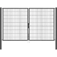 GAH Alberts 650384 Dubbele poort Flexo met toebehoren, antraciet, breedte 300 cm, hoogte 180 cm