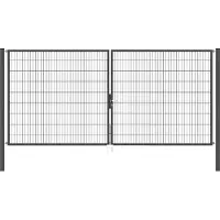 GAH Alberts 650452 Dubbele poort Flexo met toebehoren, antraciet, breedte 400 cm, hoogte 180 cm