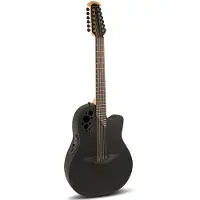 Ovation Elektro-Akoestische Gitaar Elite Tx Deep Contour Cutaway 12-String Black Textured