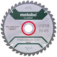 Metabo PRECISION CUT WOOD CLASSIC 628652000 Cirkelzaagblad 216 x 30 x 1.8 mm Aantal tanden: 40 1 stuk(s)