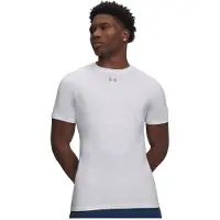 Under Armour UA HG Elite Fitted SS-WHT Heren Sportshirt - Wit - Reflective