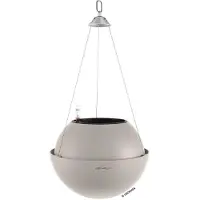 Lechuza BOLA color 32 - Plantenbak - met uitneembare binnenbak - met bewateringssysteem - ALL-IN-ONE set met LECHUZA-PON - zandbruin