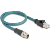 DeLOCK M12 8-pins X-gecodeerd (m) - RJ45 (m) industriële netwerkkabel | CAT6a | PUR | 0,50 meter