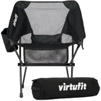 VirtuFit Camping Stoel Compact - Strandstoel - Opvouwbaar - Zwart