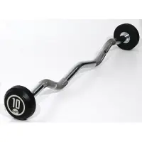 Muscle Power Vaste Curl Halterstang Rubber - 10 kg