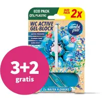 Ambi Pur 3+2 Gratis: Toiletblok Water & Bloemen 2 Stuks