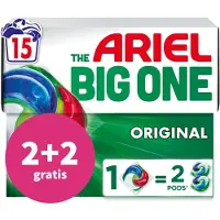 Ariel 2+2 Gratis: 3in1 Wasmiddel Pods The Big One Original 15 Stuks