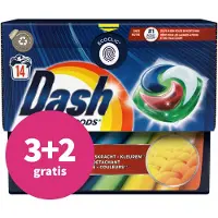 Dash 3+2 Gratis: Wascapsules Platinum Pods+ Kleur 14 Stuks