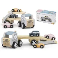 Inny Houten Truck met Oplegger incl. 3 Auto's 44014