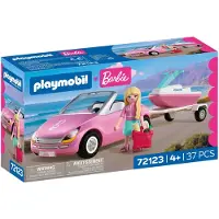 Playmobil Barbie cabriolet speelgoedauto met jetski en accessoires.