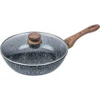 KINGHOFF Wok, 28 cm, graniet, Wood-look, KH-1584