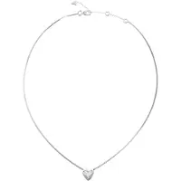 GUESS halsketting Beloved 16-18" Crystal Heart Necklace Rhodium zilverkleurig
