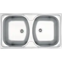 Deante - RVS spoelbak TECHNO, 2-delig, 79x44 cm, met afwerking